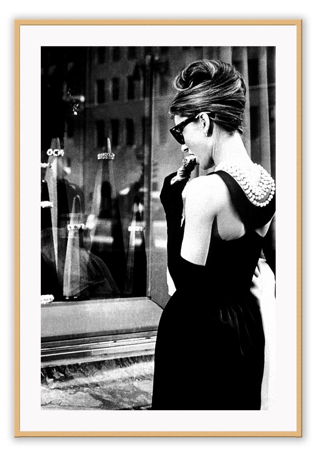 Audrey Hepburn iconic model celebrity black and white cigarette photography fashion print 