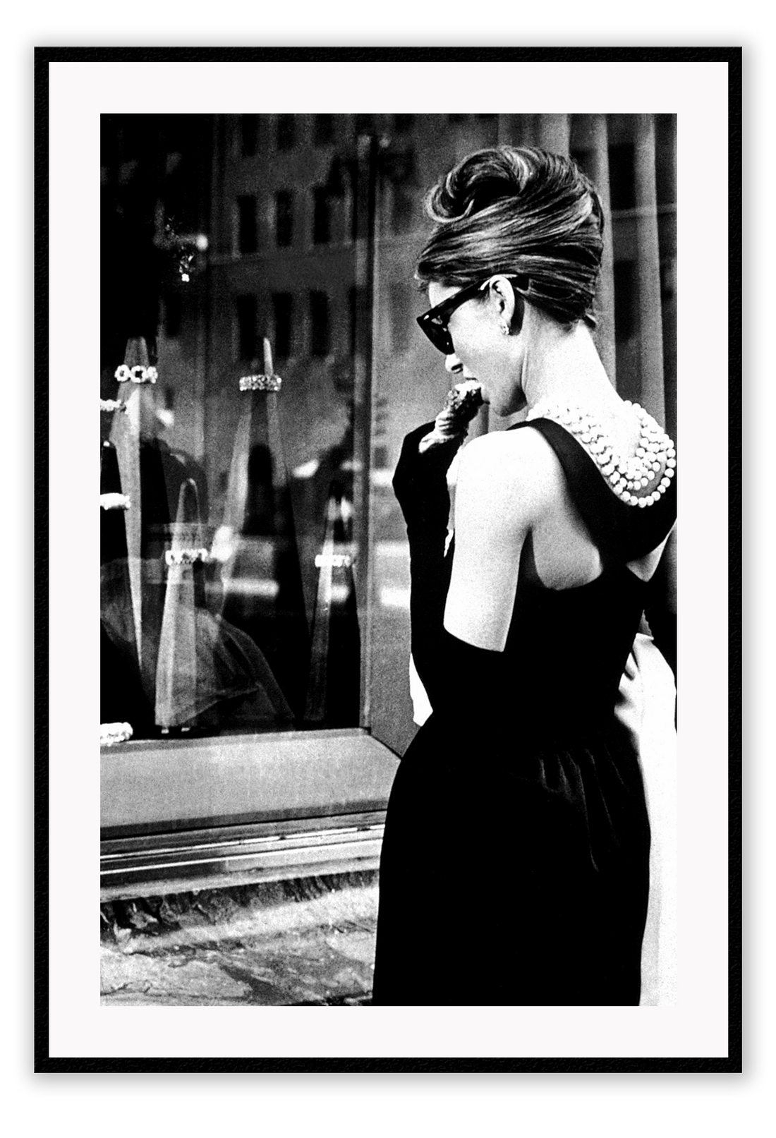 Audrey Hepburn iconic model celebrity black and white cigarette photography fashion print 