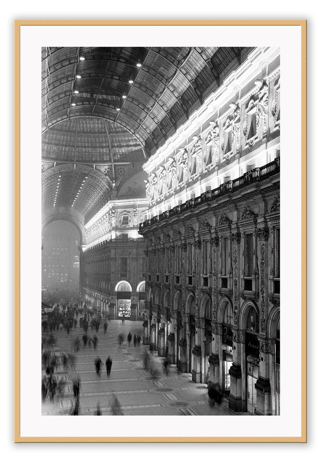 A black and white urban wall art with classic architecture train station London.