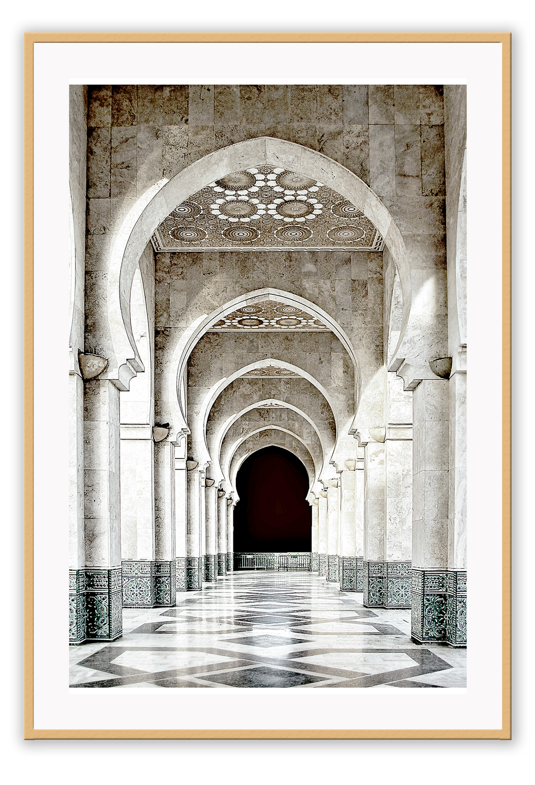 Urban print morocco india architecture archways hallway neutral tones 