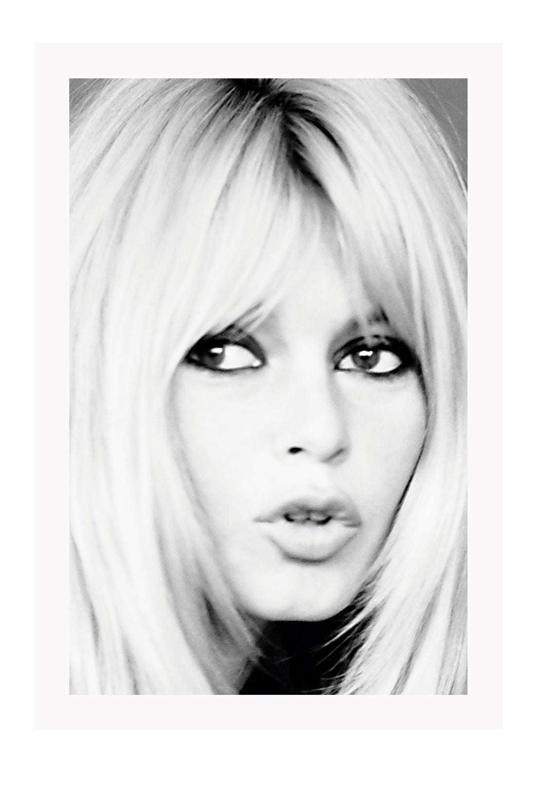 Photography print model iconic celebrity brigette bardot black and white eyes blonde 